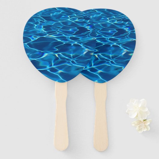 Donkerblauw Zwembad Water Handwaaier (Voorkant en achterkant)