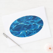 Donkerblauw Zwembad Water Ovale Sticker (Envelop)