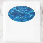 Donkerblauw Zwembad Water Ovale Sticker (Tas)