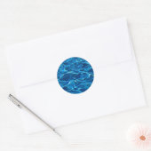 Donkerblauw Zwembad Water Ronde Sticker (Envelop)