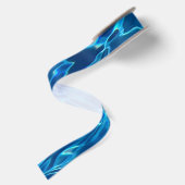 Donkerblauw Zwembad Water Satijnen Lint (Achterkant)