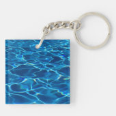 Donkerblauw Zwembad Water Sleutelhanger (Achterkant)