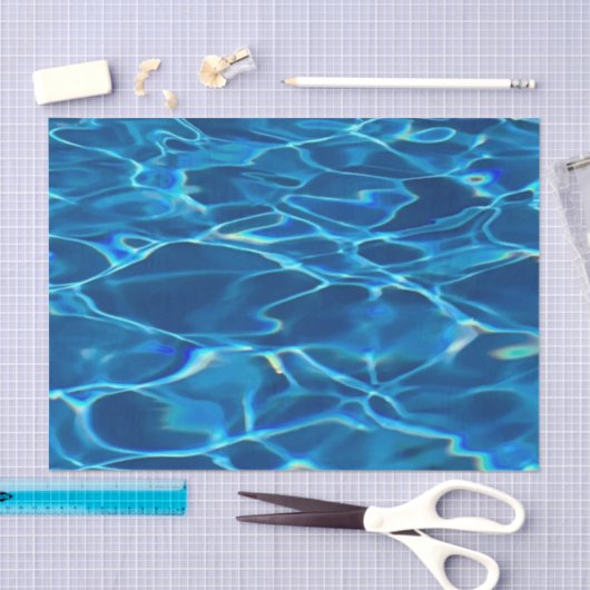 Donkerblauw Zwembad Water Tissuepapier (Craft)