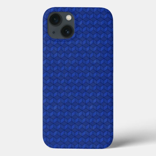 Donkerblauwe 3D-kubussen in cascade Case-Mate iPhone Case (Achterkant)