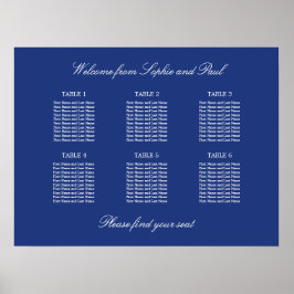 Donkerblauwe 6 Tafel Trouw Stoelen Plattegrond Pos Poster