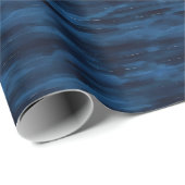 Donkerblauwe Abstracte Lijnen Cadeaupapier (Rol Hoek)