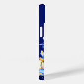 Donkerblauwe Abstracte vochtige kunst, gemonogd Case-Mate iPhone Case (Achterkant / Rechts)