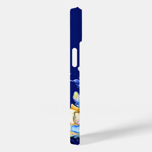 Donkerblauwe Abstracte vochtige kunst, gemonogd Case-Mate iPhone Case (Achterkant / Rechts)