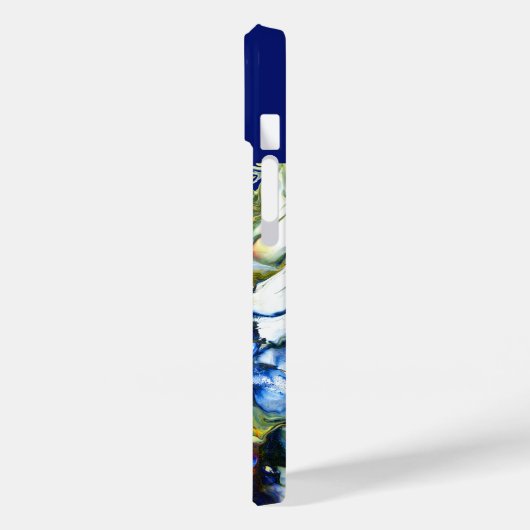 Donkerblauwe Abstracte vochtige kunst, gemonogd Case-Mate iPhone Case (Achterkant / Links)