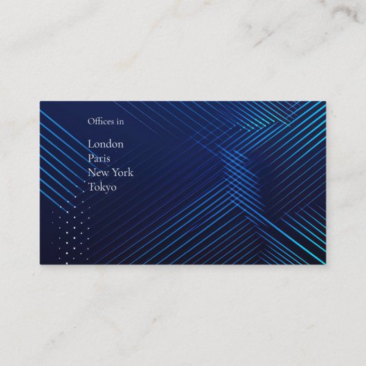 Donkerblauwe achtergrond met lijnen Visitekaartje (Achterkant)