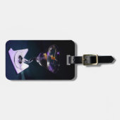 Donkerblauwe alcoholcocktail Martini Bagagelabel (Voorkant horizontaal)