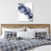 Donkerblauwe alcoholinkt canvas afdruk (Insitu (Slaapkamer))