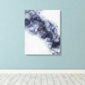 Donkerblauwe alcoholinkt canvas afdruk (Insitu (Houten vloer))