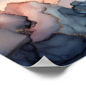 Donkerblauwe alcoholinkt poster (Hoek)