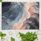 Donkerblauwe alcoholinkt theedoek (Gevouwen)