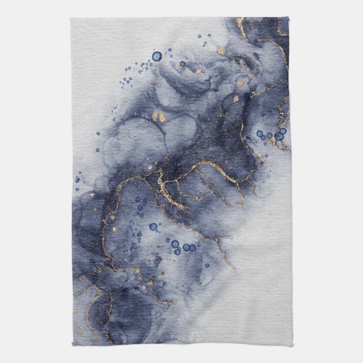 Donkerblauwe alcoholinkt theedoek (Verticaal)