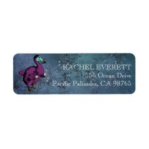 Donkerblauwe Alice in Wonderland Adres Etiket