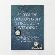 Donkerblauwe Alice in Wonderland Funny Wedding