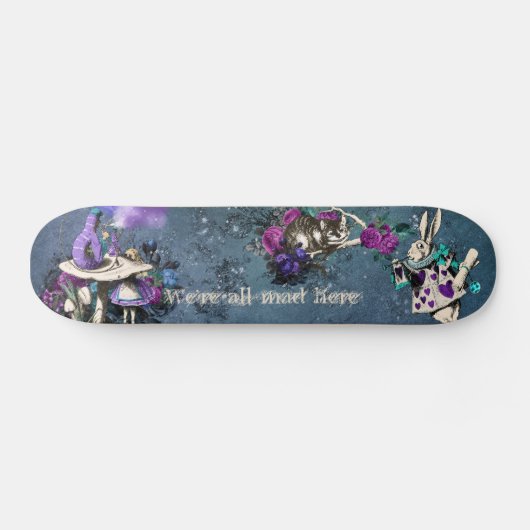  donkerblauwe Alice in Wonderland Illustratie Persoonlijk Skateboard (Horizontaal)