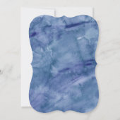 Donkerblauwe Aquarel Trouw Save the Date Kaart (Achterkant)