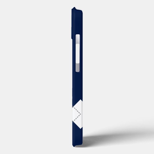 Donkerblauwe argyle Pattern iPhone Case (Achterkant / Links)