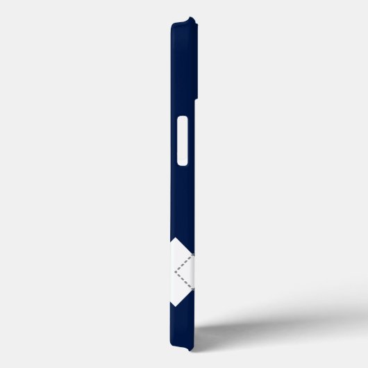 Donkerblauwe argyle Pattern iPhone Case (Achterkant / Rechts)