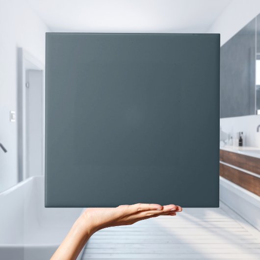 Donkerblauwe asgrijs effen kleur Tegel Tegeltje