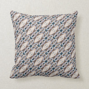 donkerblauwe beige kunst Deco geometrisch Kussen