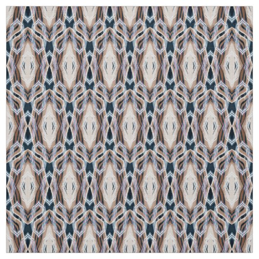 donkerblauwe beige kunst Deco geometrisch Stof (Swatch)