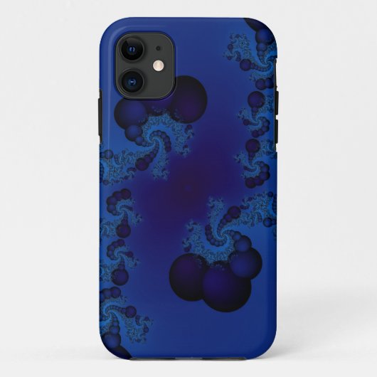 donkerblauwe belletje fractale ifoondoos Case-Mate iPhone case (Achterkant)