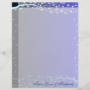Donkerblauwe bladtakken Letterhead