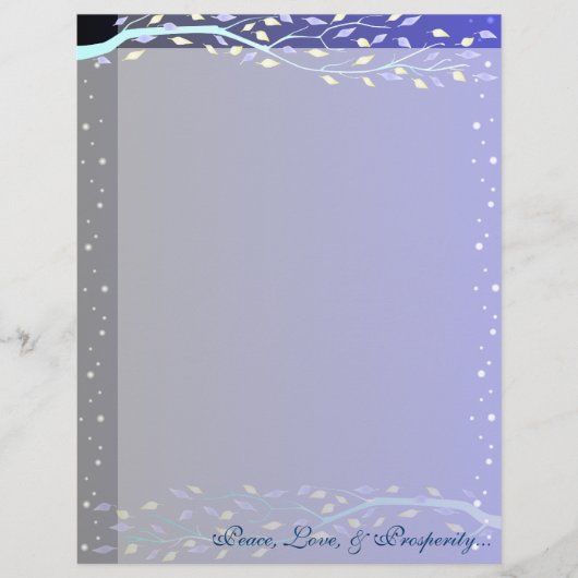 Donkerblauwe bladtakken Letterhead (Voorkant)