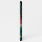 Donkerblauwe Blauwgroen blauwe roze Paarse melkweg iPhone Hoesje (Linkerkant)