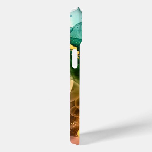 Donkerblauwe Blauwgroen gele groene vloeibare inkt Case-Mate iPhone Case (Achterkant / Rechts)