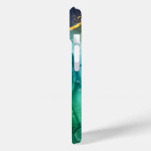 Donkerblauwe Blauwgroen gele groene vloeibare inkt Case-Mate iPhone Case (Achterkant / Links)