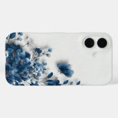 Donkerblauwe Bloemen  Case-Mate iPhone Case (Achterkant (horizontaal))
