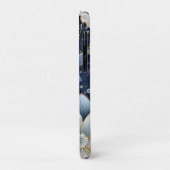 Donkerblauwe bloemen Case-Mate iPhone case (Achterkant/links)