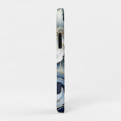 Donkerblauwe bloemen Case-Mate iPhone case (Achterkant/rechts)