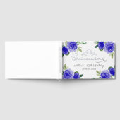 Donkerblauwe bloemen Quinceanera Guest Book Gastenboek (Volledig)
