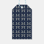 Donkerblauwe bloemige bruids-shower bedankjes cadeaulabel (Achterkant)