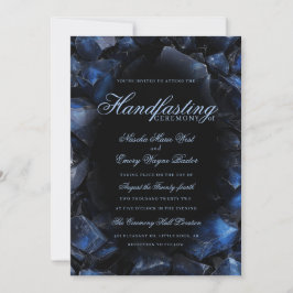 Donkerblauwe Boho Heks Kristallen Zwarte Handfasti Kaart