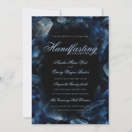 Donkerblauwe Boho Heks Kristallen Zwarte Handfasti Kaart
