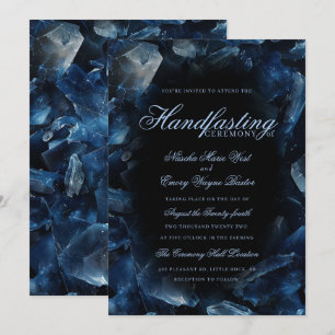 Donkerblauwe Boho Heks Kristallen Zwarte Handfasti Kaart