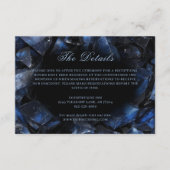 Donkerblauwe Boho Heksenkristallen Zwarte bruiloft Informatiekaartje (Voorkant)