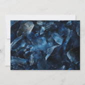 Donkerblauwe Boho Heksenkristallen Zwarte bruiloft Save The Date (Achterkant)