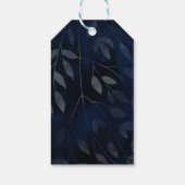 Donkerblauwe Botanische Bladeren Moderne Chic Brui Cadeaulabel (Achterkant)
