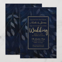 Donkerblauwe botanische bladeren moderne chic brui