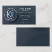 Donkerblauwe bouwer aannemer ontwikkelaar visitekaartje (Voorkant / Achterkant)