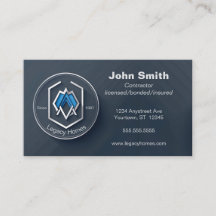 Donkerblauwe bouwer aannemer ontwikkelaar