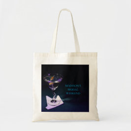 Donkerblauwe Bruidsfeest Trouwweekend Martini  Tote Bag